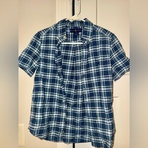 Ralph Lauren Blue Plaid Button Down Shirt Kids